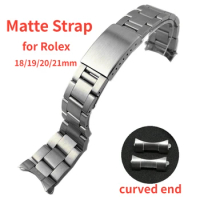 Curved End 316L Stainless Steel Watchband Strap Oyster Bracelet for Rolex DATEJUST Solid Bracelet Fit For Rolex 18/19/20/21mm
