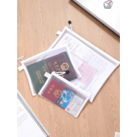 Passport Organizer Bag for Travel Abroad, Transparent Portable Document Holder for Travel ID, Boardi