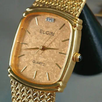 Unisex Elgin quartz made in Switzerland male watch（vintage Braided chain）
