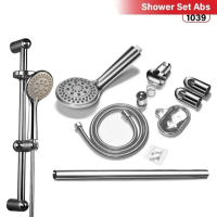 GM Bear Shower Mandi Full Set Silver - 1039 Shower Set 02 Box Blue