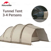Naturehike-CLOUD VESSEL Tunnel Tent 3-4 Persons Outdoor Travel 1room 1 Living Room Car Tail Tent 150D Oxford Cloth Waterproof
