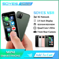 Original SOYES XS11 Mini Android Cell Phone 3D Glass Body Dual SIM Google Play Market Cute Smartphone Gifts For Kids Girlfriend