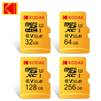 KODAK U3 256GB Memory Cards 128GB 4K Mini SD Card 64GB 32GB SDHC Micro TF UHS-I Class 10 High Speed cartao de memoria For Phone