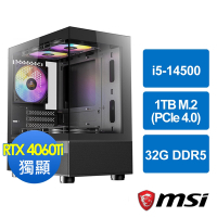 微星B760平台[特務俠士]i5-14500/32G/RTX 4060 Ti/1TB_M2