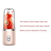 High-Quality Six-Blade Juicer Portable Charging Small Household Juice Cup Student Automatic Multi-Function Juicer Cup