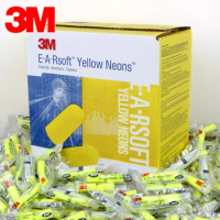 10pairs Authentic 3M 312-1250 Foam Soft corded Ear Plugs Noise Reduction Norope Earplugs Swimming Protective earmuffs