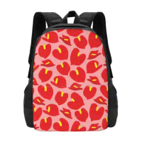 Red Anthurium Flowers Hot Sale Backpack Fashion Bags Red Anthuriums Anthurium Flowers Plant Botanical Tropical Exotic Repeat