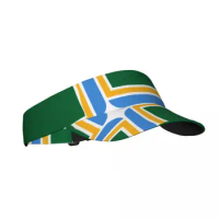 Summer Sun Hat Adjustable Visor UV Protection Top Empty Flag Of Portland Oregon Sport Sunscreen Cap