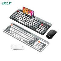 Acer Wireless Keyboard and Mouse Combo 2.4G USB Silent Rechargeable Slim Keyboard &amp; Mouse Set for Desktop PC Laptop Tablet Phone