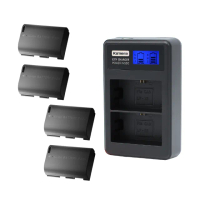 【KANDO】for LP-E6 電池充電器組(USB充電式鋰電池四入+液晶雙槽充電器)