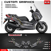 KUNGFU GRAPHICS Motorcycle Full Decal Sticker Kit for Yamaha XMAX 250 300 2017 2018 2019 2020 2021 2022, YMXMAX25301722012-KR