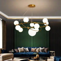 Nordic Modern Atmosphere Magic Bean Pendant Ceiling Lamp Living Room Suspension Restaurant Creative chandeliers Light Fixtures