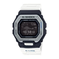 【CASIO 卡西歐】G-SHOCK G-LIDE系列經典設計衝浪者潮汐電子錶-白X黑(GBX-100-7)
