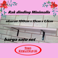 Rak Dinding siku L 60cm x 20cm tebal 1,5cm Kayu Furniture Set Ambalan besi siku
