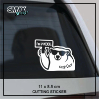 Cutting Sticker Stiker i'm Vkool Bear Beruang waterproof
