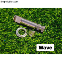 ชุดแกนลูกเบี้ยว wave พร้อมบูทรองมือลิงเบรคหลัง สแตนเลส สีเงิน เลสแท้ กลึงมือ W125 เวฟ100 W110i DREAM