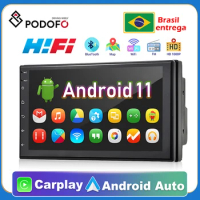 Podofo 8G 256G Car Radio GPS 2 din Android 11 Auto Carplay Universal 7" For Volkswagen Nissan Hyundai Toyota Multimedia Player