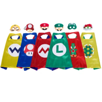 Super Mario Bros Birthday Party Cpsplay Cartoon Mario Yoshi Kinopio Luigi Koopa Costume Cloak Toys Anime Party Theme Supplies