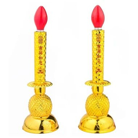 Lampu Lilin Listrik Nanas Naga Yuanbao Lampu Lilin Listrik Dua Naga Phoenix Emas Merah Segi Bulat NA