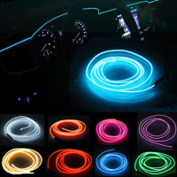 1M 2M 3M 5M Car EL Wire Led Strip Atmosphere Light For DIY flexible AUTO interior Lamp Party decoration lights Neon strips 12V