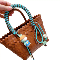 HD6316A08 Beg tangan bakul tenunan kecil bertema Mint Oreo dengan peri comel