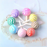 4pcs Lollipop Candy Charms For Slime Filler DIY Ornament Phone Decoration Resin Charms Slime Supplies Toys