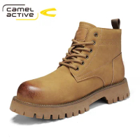 Camel Active Autumn Winter Fashion Ankle Boots Comfortable Work Men PU Leather Shoes Outdoor Motorcycle Boots Size 38-44