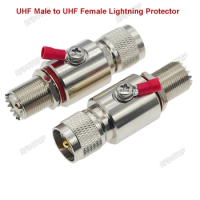 UHF Male to UHF Female Connectors Radio Repeater Coaxial Anti-Lightning Antenna Surge Protector Surge Arrester 50 Ohm