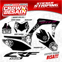 Decal Striping Honda CRF150L Variasi Desain Wanita - Stiker Semifull Vinyl Maxdecal Chrome CRF150L M