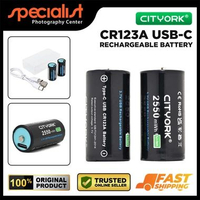 CITYORK CR123A Rechargeable Lithium Battery With USB Type-C Port