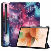 TPU Table Cases For Samsung Galaxy Tab S7 FE Case S7FE 5G T730 T735 T736B 12.4'' Cover PU Leather Auto Sleep With Pencil Slot
