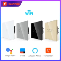 WiFi Smart Switch APP Control Interruptor Inteligente Wifi Glass Touch Sensor LED Lights Switches Tuya Alexa Google Smart Home