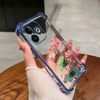 Sarung Telefon Infinix Itel A70 Spark 10C, Sarung Bunga Teratai, Bahan Silikon, Perlindungan Empat P