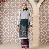 Tunik Hijau Vest Pants Set | Setelan Tunik Hijau | Vest Hijau | Setcel Tunik | One Set Tunik | Vest 