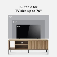 mopio Norwin 64" Rustic Industrial Modern TV Stand, Media Cabinet, TV Console Suits TV up to 70 inch, with Fluted Panel