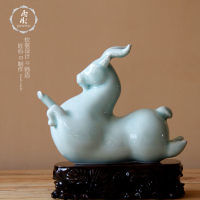 景德鎮陶瓷羊擺件景德鎮陶瓷器 影青瓷家居擺件裝飾工藝品