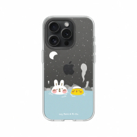【RHINOSHIELD 犀牛盾】iPhone 15/Plus/15 Pro/Max Clear透明防摔手機殼/泡溫泉(懶散兔與啾先生)