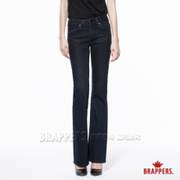 BRAPPERS 女款 新美腳Royal系列-女用中低腰彈性鑲鑽小喇叭褲-深藍