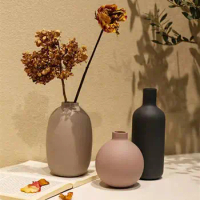 Ceramic Vase Set Combination Dry Flower Chinese Style Decoration Simple Flower Arrangement Decoration