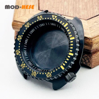 Mod Black Seiko 6105 Turtle Watch Case nh35 Case Fit for NH34 NH35 NH36 4R Movement Sapphire Glass Captain Willard Watch Cases