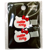小禮堂 Hello Kitty 矽膠髮夾2入組 (大頭款) 4716814-970533