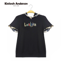 【Kinloch Anderson】金安德森女裝 荷葉連帽印花上衣(黑)
