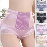 Women High Waist Lace Embroidery Butt Lifter Panties for Women Sexy Tummy Control with Health Benefits Design Ultra-thin Panties
