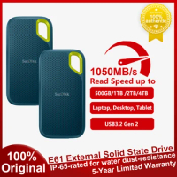 Original Sandisk 500GB 1TB 2TB 4TB SSD E61 High Speed External Disk Hard Drive Solid State Disk Portable SSD for Laptop Desktop