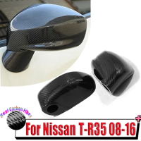 Real Carbon Fiber Rearview Rear View Side Mirror Cover Trim Shell Sticker For Nissan GTR R35 2008-2016 LHD RHD