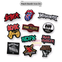 Patch Bordir Band Rock Metal Iron On / Jahit | Slayer Nirvana AC/DC Metallica Pink Floyd Patch Tas J