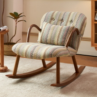 日式實木休閒桌椅組合陽台客廳小戶型家用美式覆古花紋懶人沙發椅