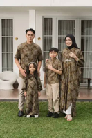 AMK Sarimbit Keluarga Set Namas Series Brown Kaftan Wanita XL
