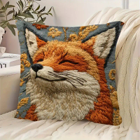 【HOT stock Pillowcase】 Fox printed pillowcase: comfortable and cute home decoration sofa cushion cov