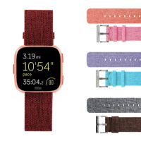 For Fitbit Versa Canvas Watch Band Colorful Wrist Strap With Buckle Connector For Fitbit Versa Nylon Sport Smartband Watchbands